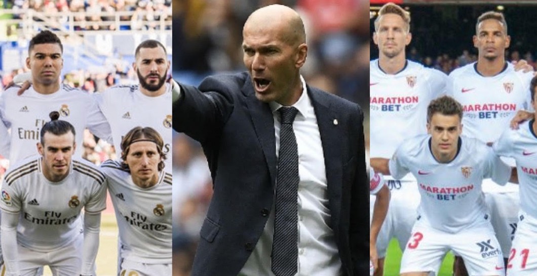 Jugadores del Madrid, Zidane y jugadores del Sevilla