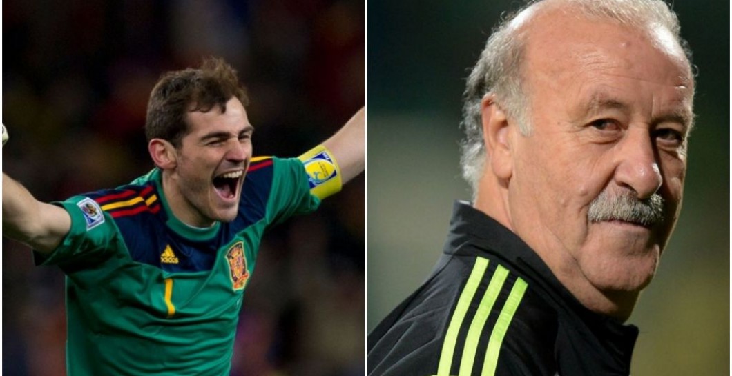 Iker Casillas y Vicente del Bosque