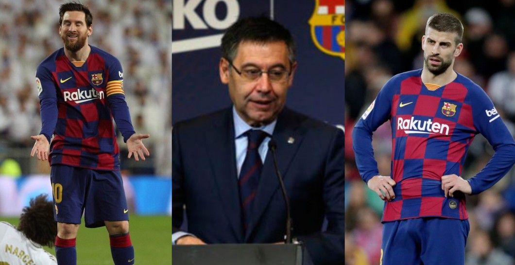 Messi, Bartomeu y Piqué