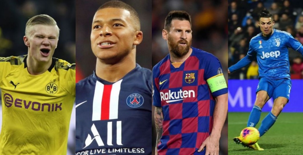 Haaland, Mbappé, Messi y Cristiano