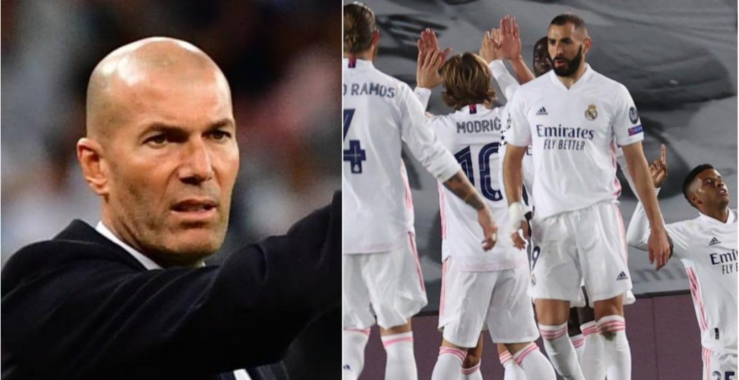 Zidane y jugadores Real Madrid