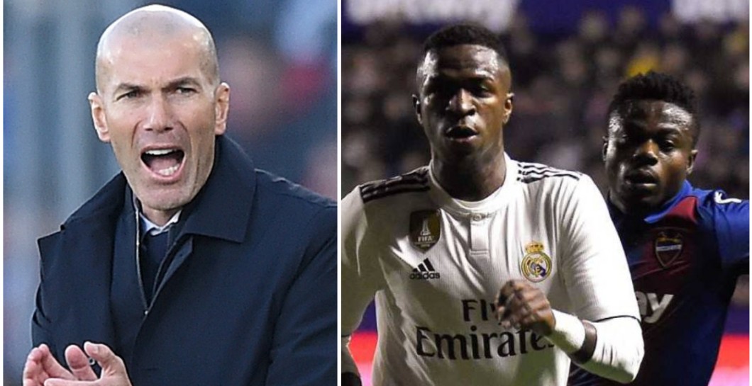 Zidane y jugadores Madrid y Levante