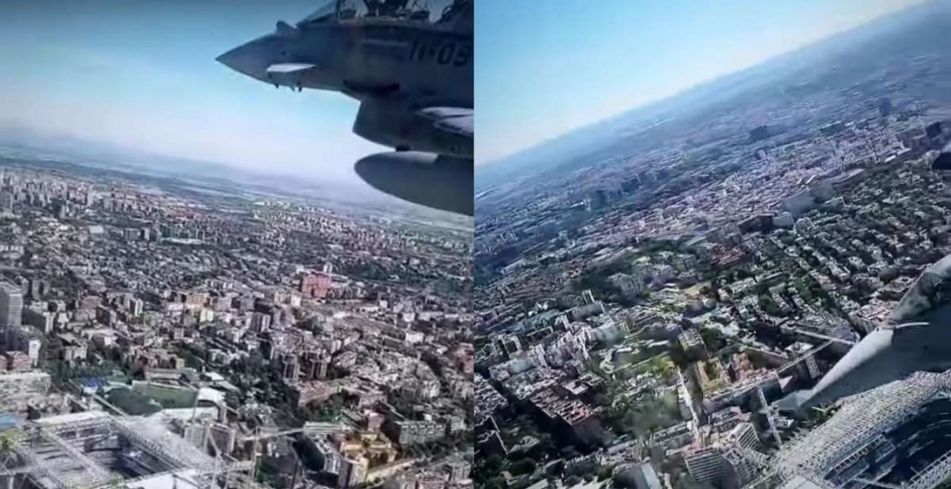 Obras Bernabéu desde un avión