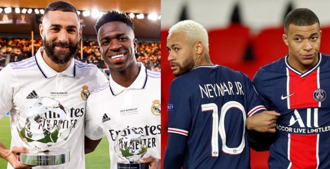 Benzema, Vinicius, Neymar y Mbappé