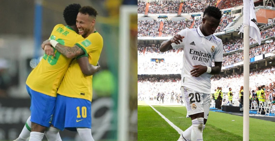 Neymar y Vinicius bailando