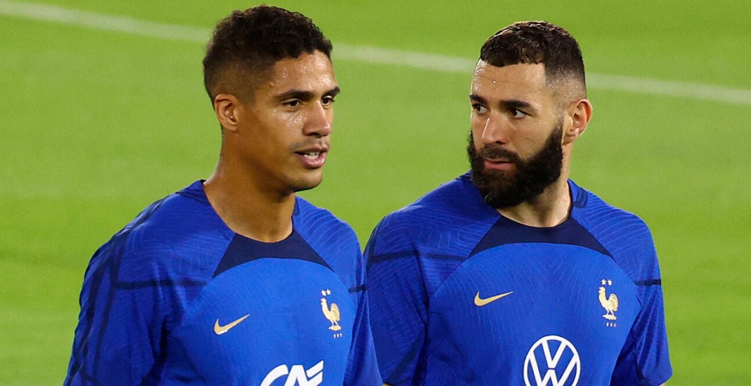 Raphaël Varane y Karim Benzema