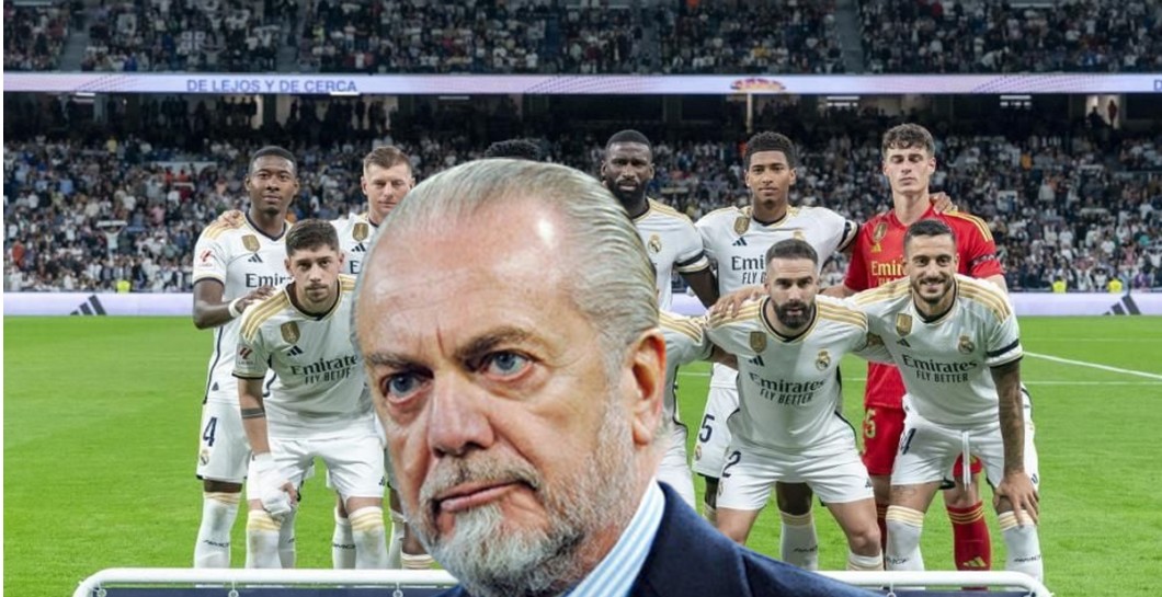 Presidente del Nápoles y un once del Real Madrid