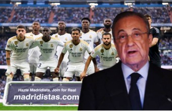 Florentino Pérez y jugadores Real Madrid