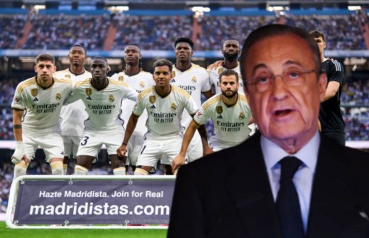 Florentino Pérez y jugadores Real Madrid