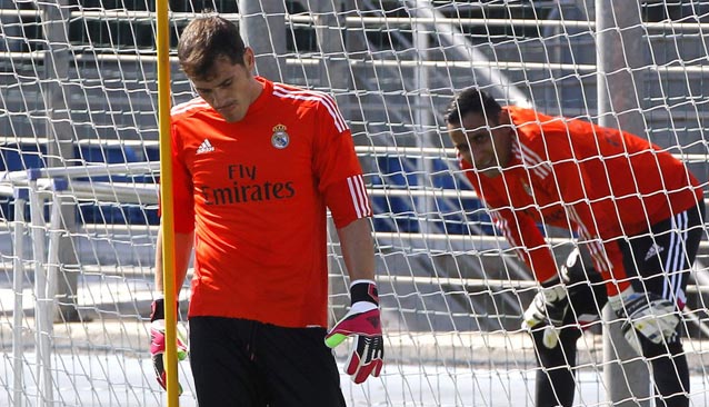 Iker Casillas en un entrenamiento 