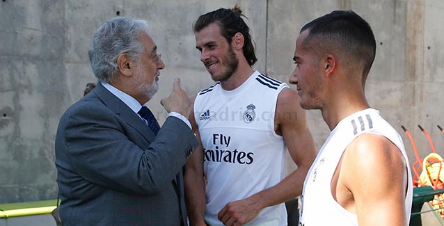 Plácido Domingo visitó este sábado al Real Madrid